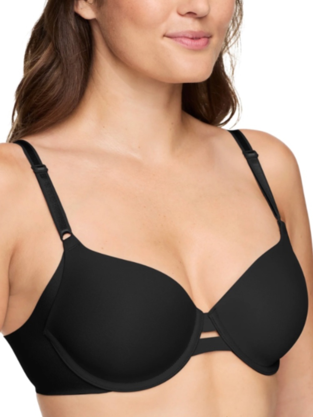 Warner's No Side Effects Underarm-Smoothing Comfort Underwire T-Shirt Bra Black